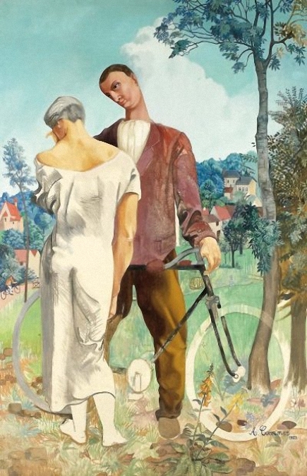 Bicycling Couple by Louis Alfred Courmes, 1925